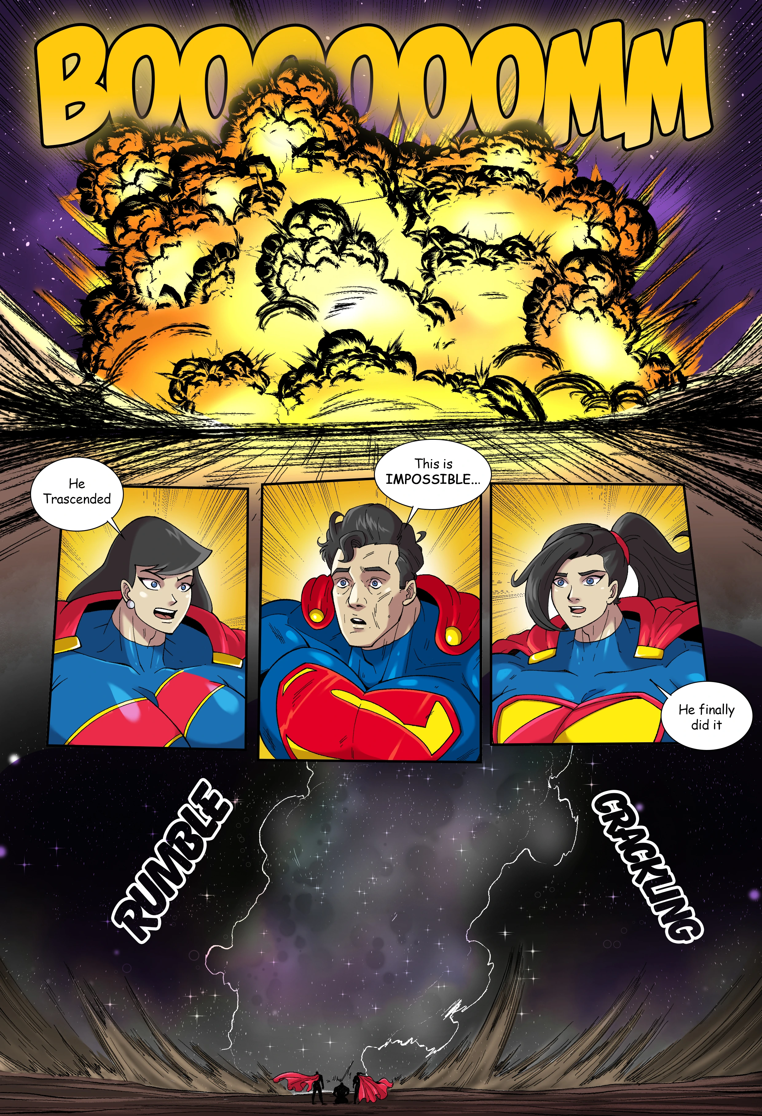 Super Lex comic panel showcasing male muscle growth and Lex Luthor's transformation.