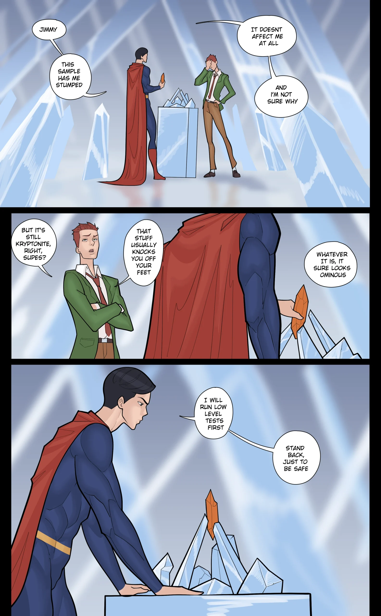Jimmy Olsen muscle growth adult fan comic orange kryptonite transformation